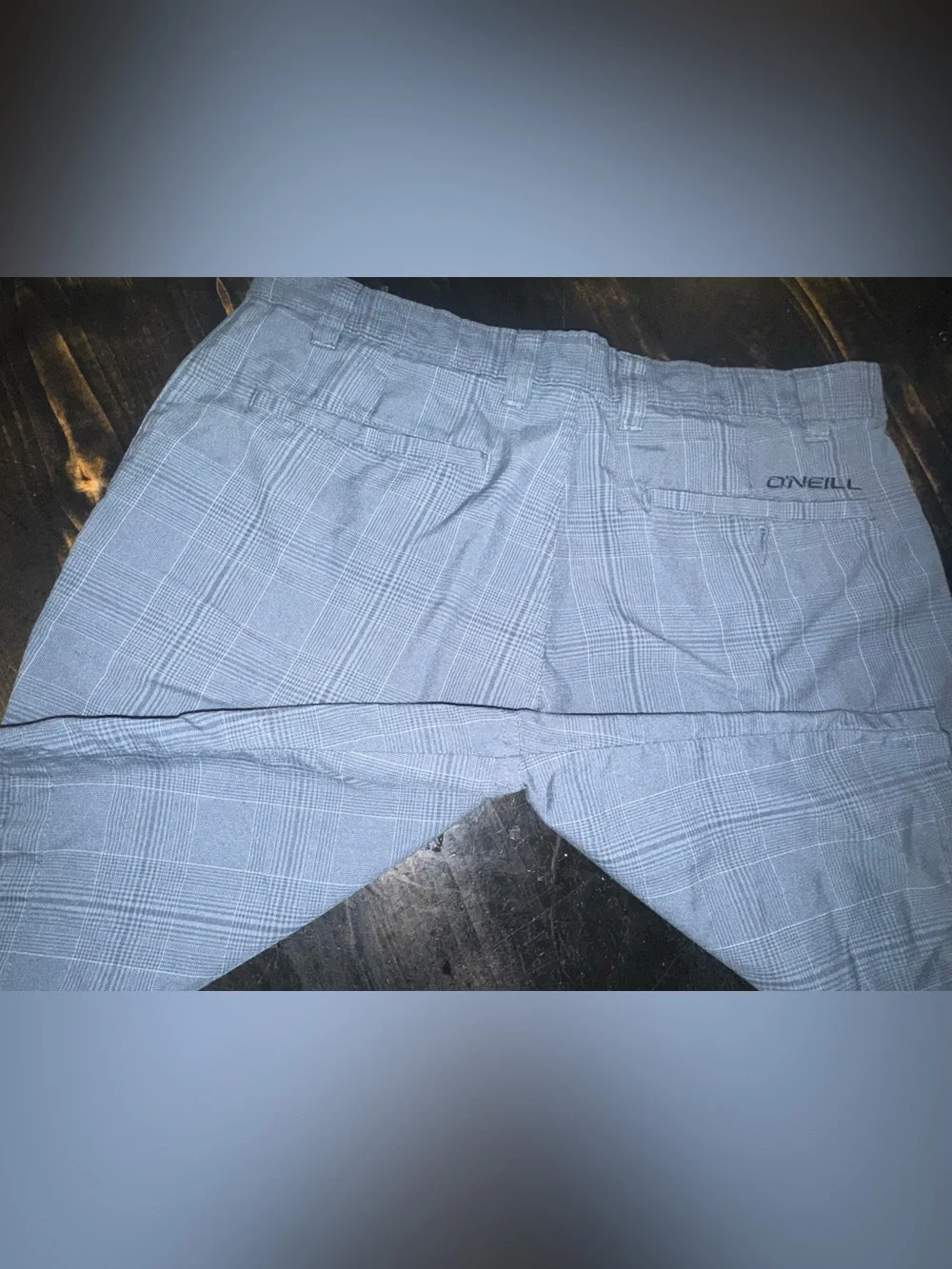 O’Neill Light Blue Plaid Cotton Shorts